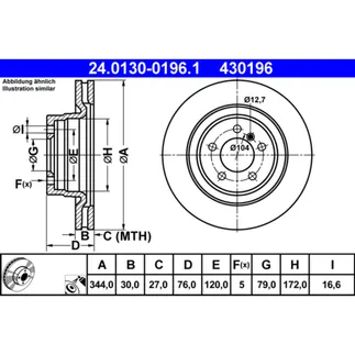 ATE Front Disc Brake Rotor - SDB500182